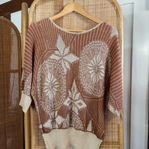 Women's Vintage Brown and Cream Sweater